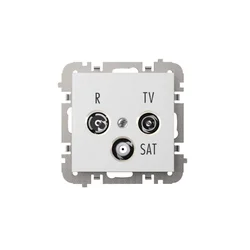 Antenska vtičnica SANTRA R-TV-SAT, vgradna, brez okvirja, bela 4153-10