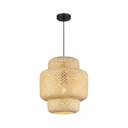 Luster HESTIA na sajli, 1xE27/60W/230V, prečnik 30 cm, bambus