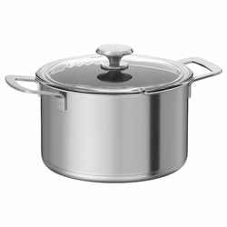 HEMKOMST Lonac s poklopcem, nerđajući čelik/staklo, 5 l