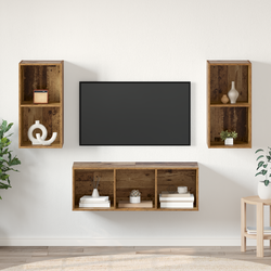 Set TV komoda Zidne 3 pcs Staro drvo Konstruirano drvo