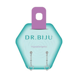 Dr.biju minđuše 3.3mm providan krug i viseĆe srce ( A070864 )