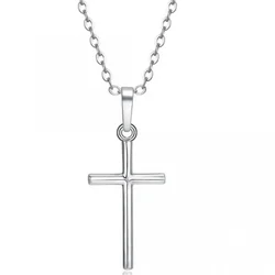 Ogrlica US-34222 Cross - Srebrna KP34222