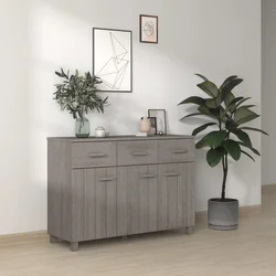 Komoda HAMAR svjetlosiva 113 x 40 x 80 cm od masivne borovine