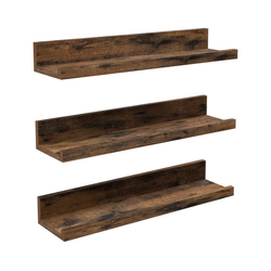 Set 3x zidne police SHELFY braon