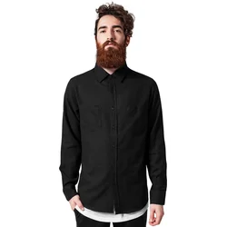 Moška srajca URBAN CLASSICS - karirasti flanel - TB297-črna