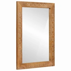 zidno ogledalo Pravokutni 70 x 50 cm Konstruirano drvo i staklo