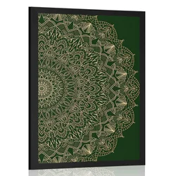 Plakat okrasna Mandala z detajli v zeleni barvi - 20x30 no frame