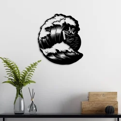 Wallity Zidna dekoracija Ride The Waves, 50 x 57 cm, Crna