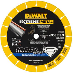 DeWALT Diamantno rezilo EXTREME METAL, 355 x 25,4 x 3,3 mm DT40257
