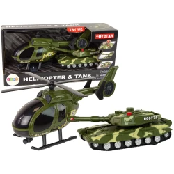 slomart LEAN TOYS Vojaški set: tank, helikopter