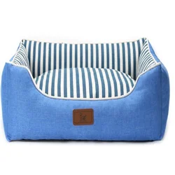 PetJungle krevet za pse sa prugama Plavi L 75x60x18 cm
