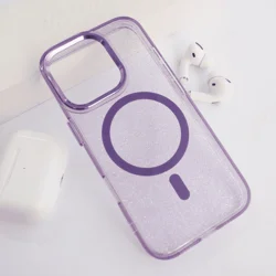 Maska za telefon Mag Case Glitter za iPhone 16 Pro, Lavanda