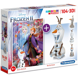 Clementoni - Puzzle Frozen 104 pieces + 3D model - 95-108 kosov