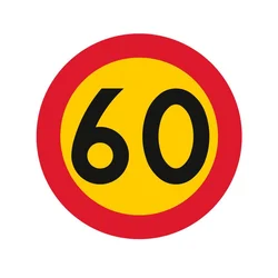 Nalepnica ograničenje brzine - 60 - 160mm