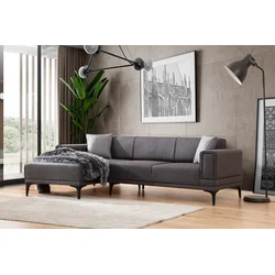 Atelier del Sofa Ugaona garnitura Horizon 85x43x207cm Tamnosiva
