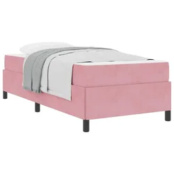 Vidaxl Konstrukcija postelje z vzmetnico Roza 80 x 200 cm blago