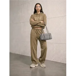 Sinsay - Wide-leg trenerka pantalone sa šavovima i washed efektom - antracit