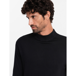 Ombre Mens knitted half turtleneck with viscose - mustard