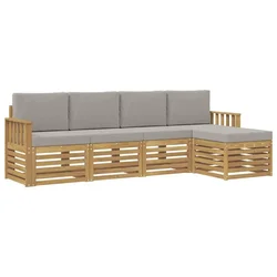 Set vanjskih sofa 5 pcs Bijela i svjetlosiva
