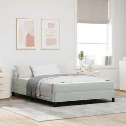 Krevet s opruga kutije Svijetlo siva 160 x 210 cm tkanina