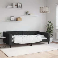 Greatstore Raztegljiva postelja črna 100x200 cm blago