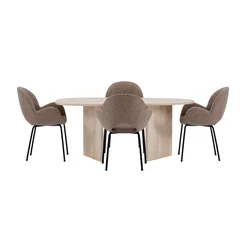 Venture Design Jedilna miza in komplet stolov Grönvik miza s 4 stoli Florensa 180x90x75 cm rjava