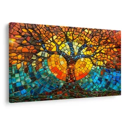 Slika mozaik pisano drevo življenja - 40x30