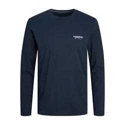 JACK & JONES Majica JJAlvis marine/golobje modra/bela