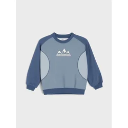 Sinsay - Loose duks sa okruglim izrezom, ukrasnim šavovima i kontrastnim paspulom - grey blue