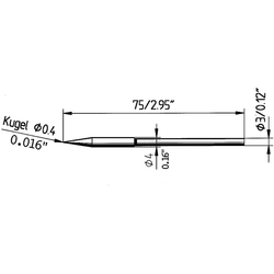 Ersa Vrh za lemljenje oblika olovke Ersa 212 BD LF veličina vrha0.4 mm sadržaj 1 kom.