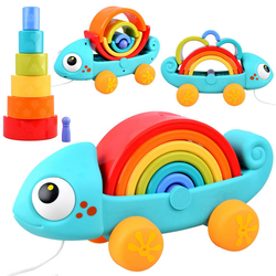 HOLA Mavrična kameleonska Montessori sestavljanka 18m+ ZA4532