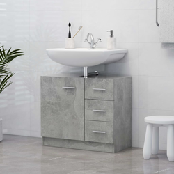 Ormarić za umivaonik boja betona 63x30x54 cm konstruirano drvo