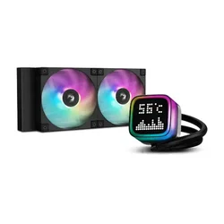 DeepCool CPU Water Cooler - LP240 (maks. 21dB; maks. 122,39 m3/h; 2x12cm, LED zaslon, črn)