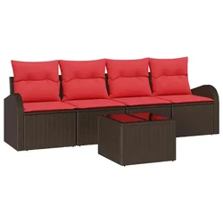Vidaxl Vrtna sedežna garnitura Rjava 55 x 55 x 37 cm poli ratan