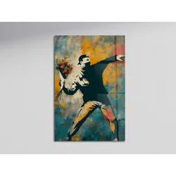 Wallity Slika Banksy Flower Protest, 66x99 cm