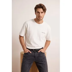 Trendyol Muška majica Tmnss26Ts00054, Krem