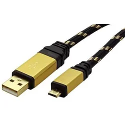 Gold ROLINE USB 2.0 USB A (M) -> micro USB B (M), 0.8 m - black / gold 11028825