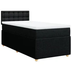 vidaXL vidaXL Box spring postelja z vzmetnico črna 90x200 cm blago, (21308647)