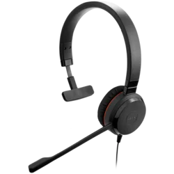 JABRA EVOLVE 30 II UC Mono USB Headband, Noise cancelling, USB and 3.5 connectivity, with mute-button and volume control on the cord, with leather ear