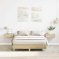 vidaXL Posteljni okvir brez vzmetnice sonoma hrast 140x190 cm