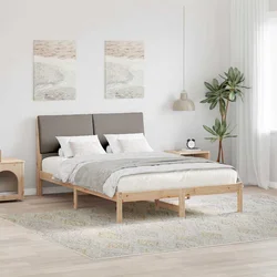 Okvir kreveta Smeđa i taupe 160 x 200 cm Masivna borovina