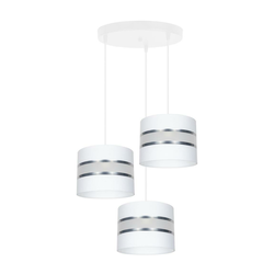 Luster na sajli CORAL 3xE27/60W/230V beli/hrom, prečnik 45 cm