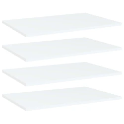 Police za knjige 4 kom bijele 60x40x1,5 cm konstruirano drvo