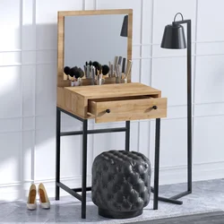Hanah Home Sto za šminkanje 50x128x50cm Hrast-Crni