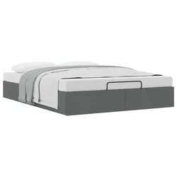 Vidaxl Ottomanska postelja Temno siva 153 x 203 cm Blago