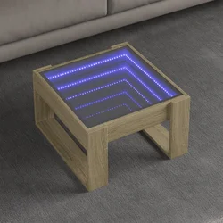 Stolić s beskonačnim LED svjetlima boja hrasta 50x53x30 cm