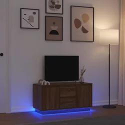 TV ormarić s LED svjetlima boja smeđeg hrasta 100x41x50 cm