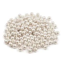 Stekleni voščeni biseri O6 mm - kremni, najsvetlejši. (50 g)