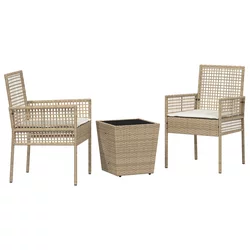 Bistro set za vrt 3 pcs Bež poliratan