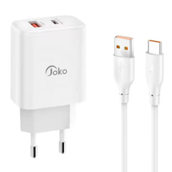 Kucni punjac KONFULON Joko JK87 PD 30W/ USB Q.30W sa kablom USB na Type-C beli 1m